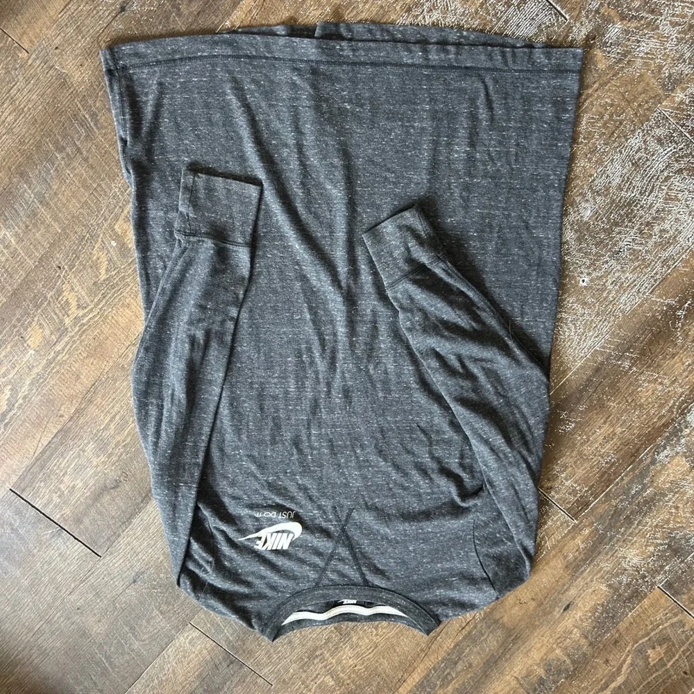 Nike Womens Charcoal Gray‎ Heather Long Sleeve Just Do It Tunic Top Size Medium